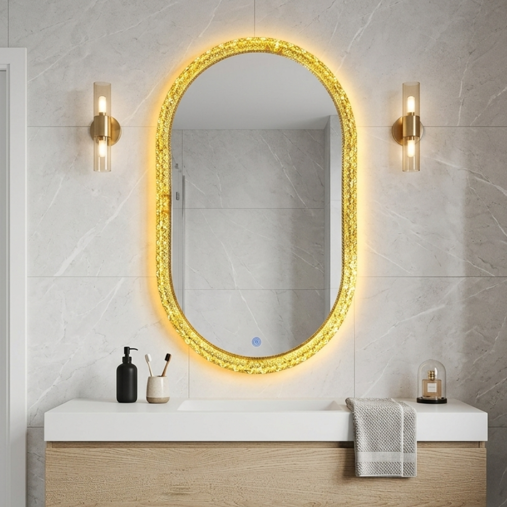crystal capsule led mirror